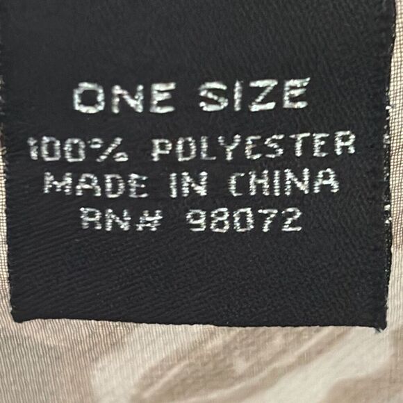 Extra Large neutral semi-sheer paisley & medallion print gray, brown, beige - Picture 6 of 9